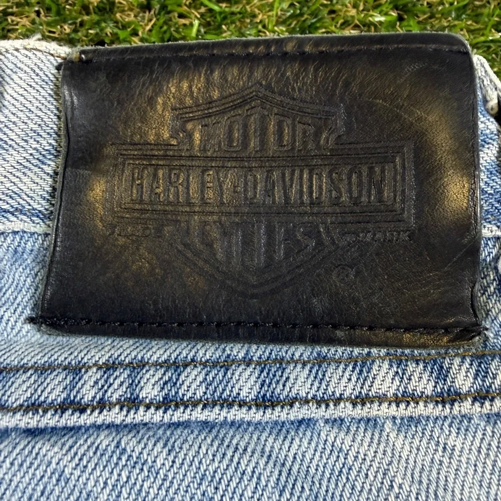 Harley-Davidson Mens Traditional Fit Light Wash Denim Jeans 38x30 Blue A6319